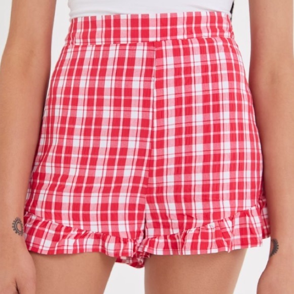 Urban Outfitters Plaid ruffle shorts - Picture 3 of 4